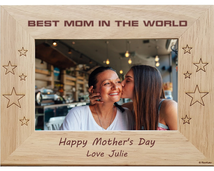 Mother's Day Best Mom in The World Personalized Picture Frame