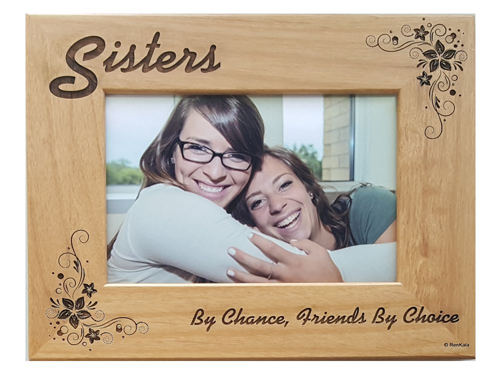 Wood Sisters By Chance Friends By Choice Picture Frame