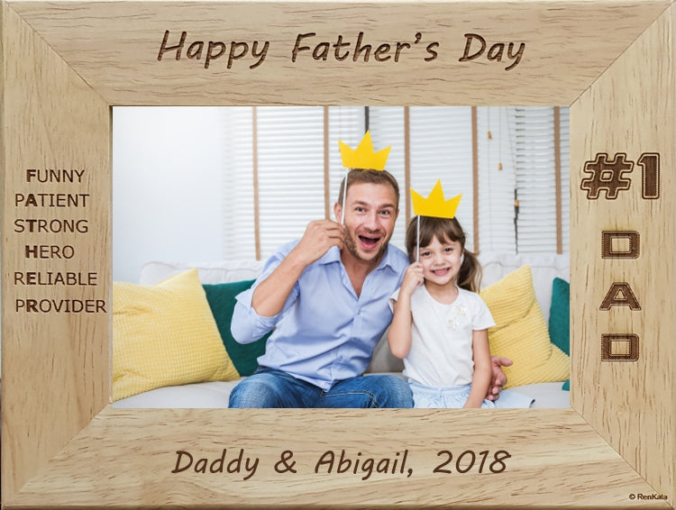 Father's Day #1 Dad Personalized Gift Picture Frame
