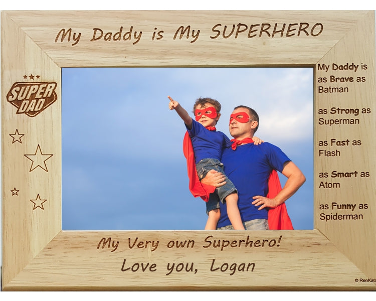 Superhero Dad Personalized Gift Picture Frame