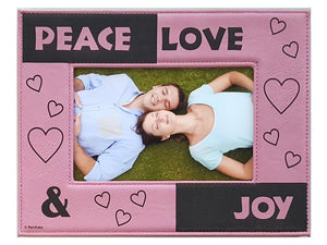 Peace Love & Joy Picture Frame - Pink