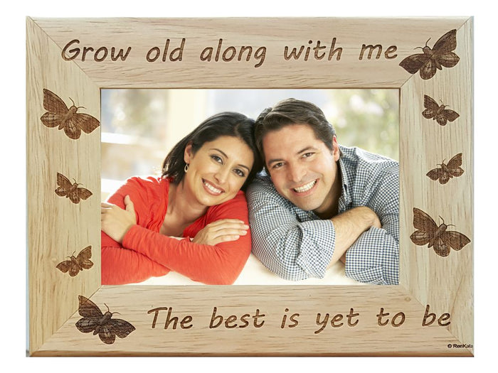 Butterflies Couples Photo Frame Grow Old With Me